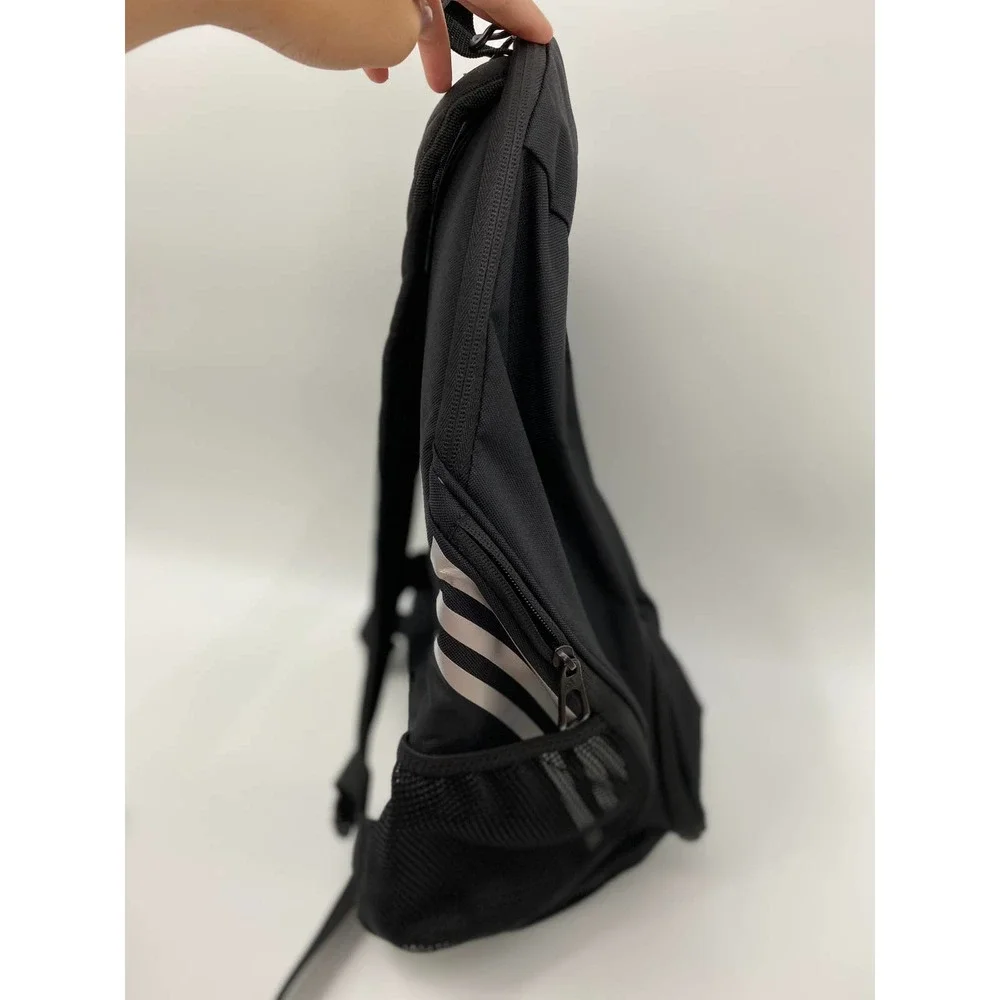 Adidas Black Silver Estadio Backpack Bookbag NEW - Picture 3 of 14